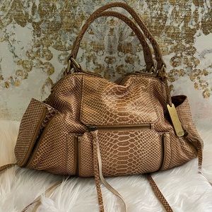 BOTKIER “Logan” Leather Snake print Satchel